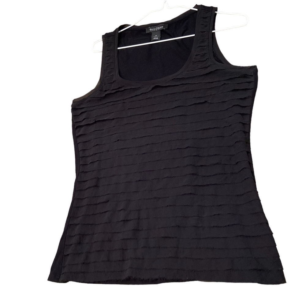 White House Black Market Black Ruffle Shell